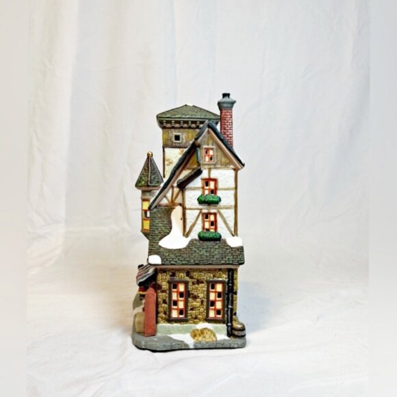 Vintage Lemax Enchanted Forest Christmas Porcelain Lighted Inn/News Glass House - Picture 4 of 10